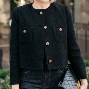 BA&SH Meredith Black Cropped Jacket Size XS NWT